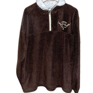 Ransom Ranch Cowboy Untamed Men's XL Brown Fleece Western Quarter Zip Pullover